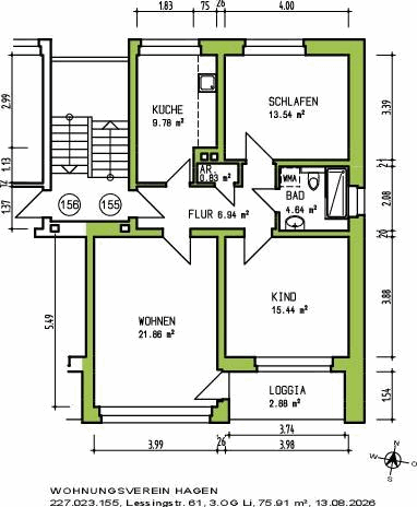 Wohnung Lessingstr - Foto 3